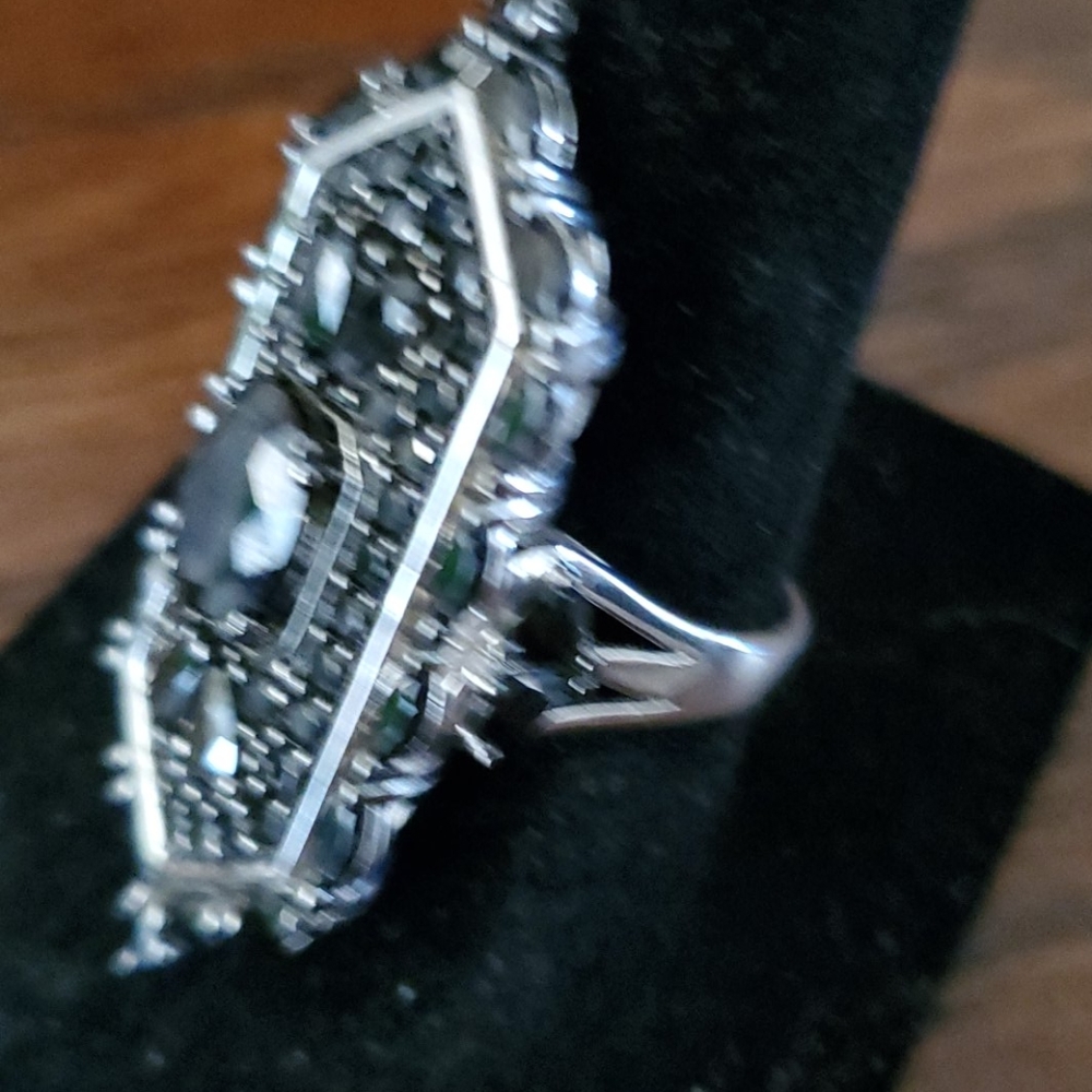 925 S.S. BLACK SPINEL RING - Picture 3 of 6
